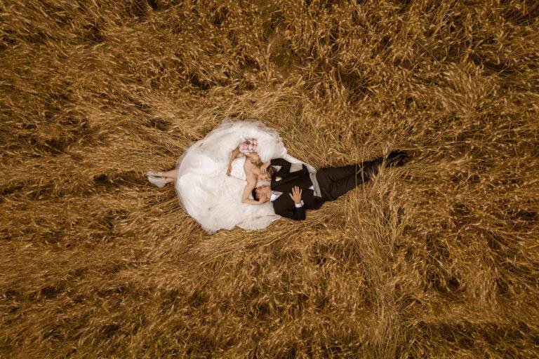 foto matrimonio drone grano